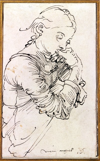 &39;My Agnes&39;, a esposa de Durer retratada como uma menina, 1494 de Albrecht Dürer